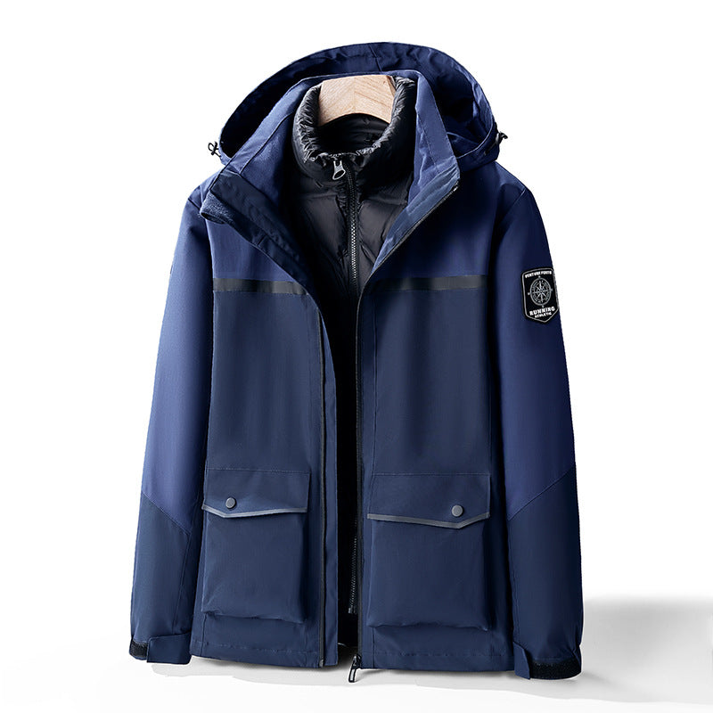Herren Zweilagiger Wetterparka mit herausnehmbarer Isolations-Innenjacke und Utility-Taschen Nord Taschen