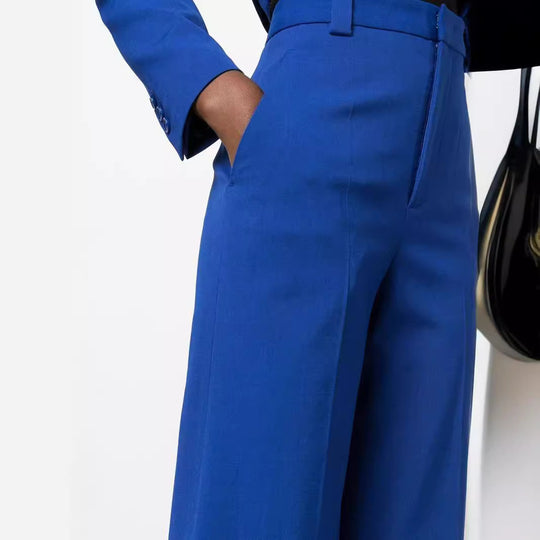 Damen High‑Waist Weitbein‑Hose im Tailoring‑Look Nord Taschen