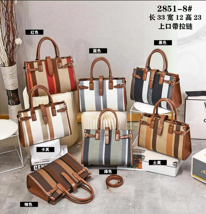 Damen Designer-Handtasche mit gestreiftem Gewebe und vielseitigen Trageoptionen Nord Taschen