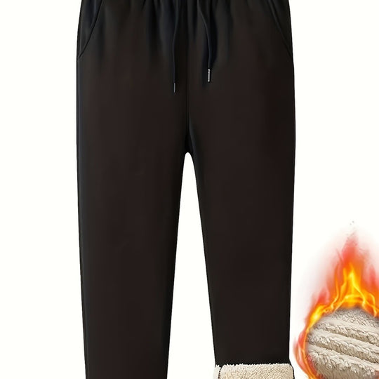 Herren Thermo-gefütterte Jogginghose mit Sherpa-Innenfutter und elastischem Bund Nord Taschen
