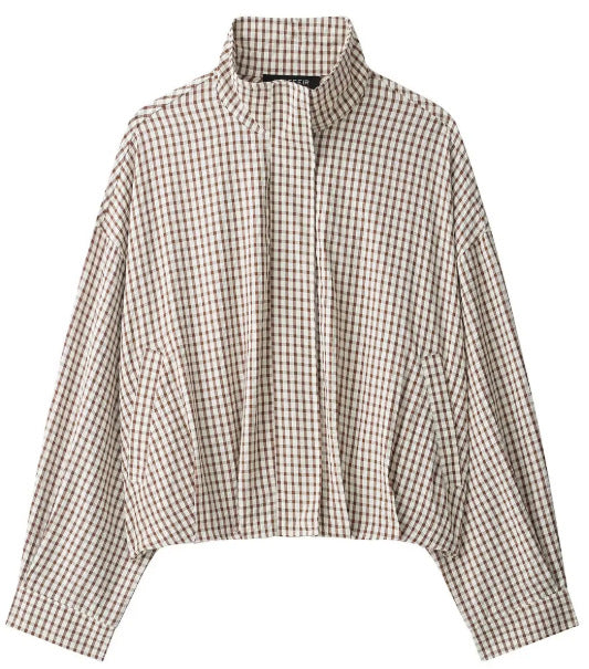 Damen Kurz geschnittene Wollmix-Jacke mit Stehkragen, Reißverschluss und Ballonärmeln Nord Taschen