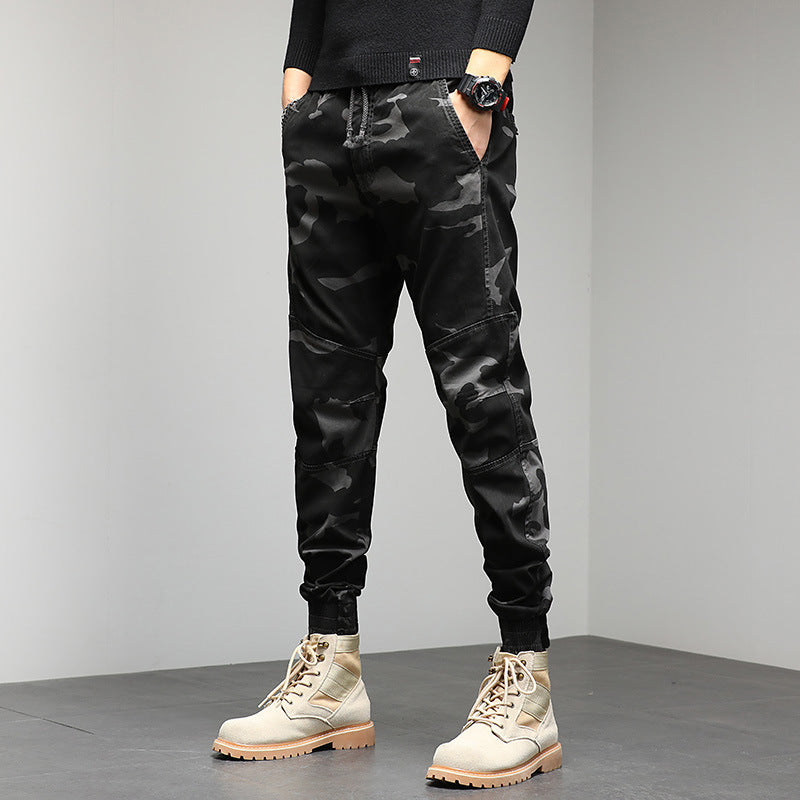 Herren Cargojogger mit Camouflage‑Muster, ergonomischen Kniepaneelen und elastischem Tunnelzugbund Nord Taschen