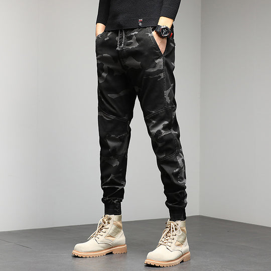 Herren Cargojogger mit Camouflage‑Muster, ergonomischen Kniepaneelen und elastischem Tunnelzugbund Nord Taschen