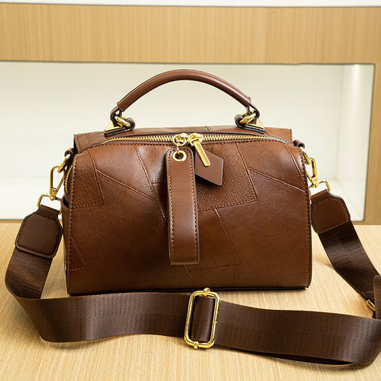 Damen elegante Handtasche mit strukturiertem Kunstleder und goldenen Akzenten Nord Taschen