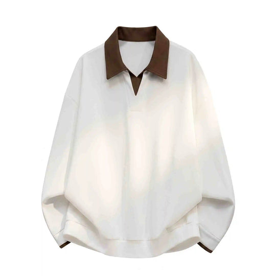 Damen Boxy-Polo-Sweatshirt mit kontrastiertem Spitzkragen Nord Taschen