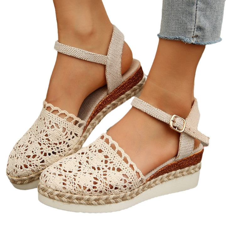 Damen Espadrilles mit elegantem Häkel-Design und komfortabler Sohle