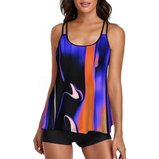 Damen Sportliches Tankini-Set mit bequemem Shorts und verstellbaren Trägern Nord Taschen