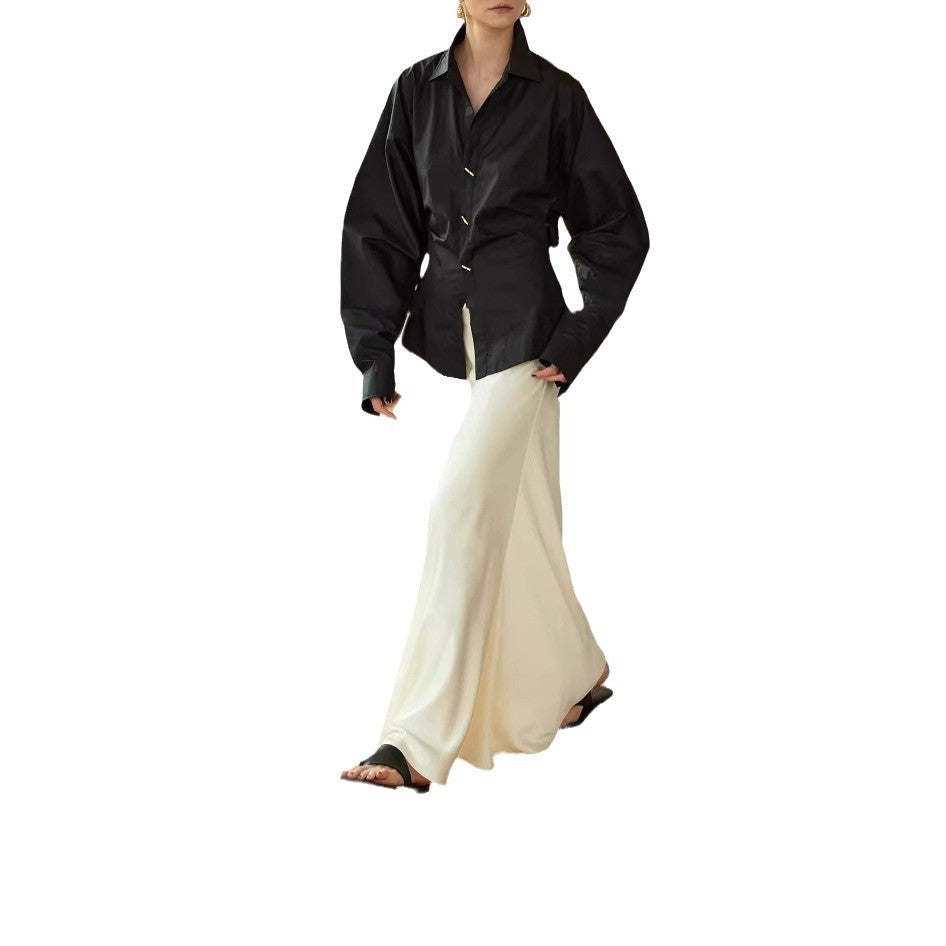 Damen Oversized Bluse mit ausgefallenem Schnitt Nord Taschen