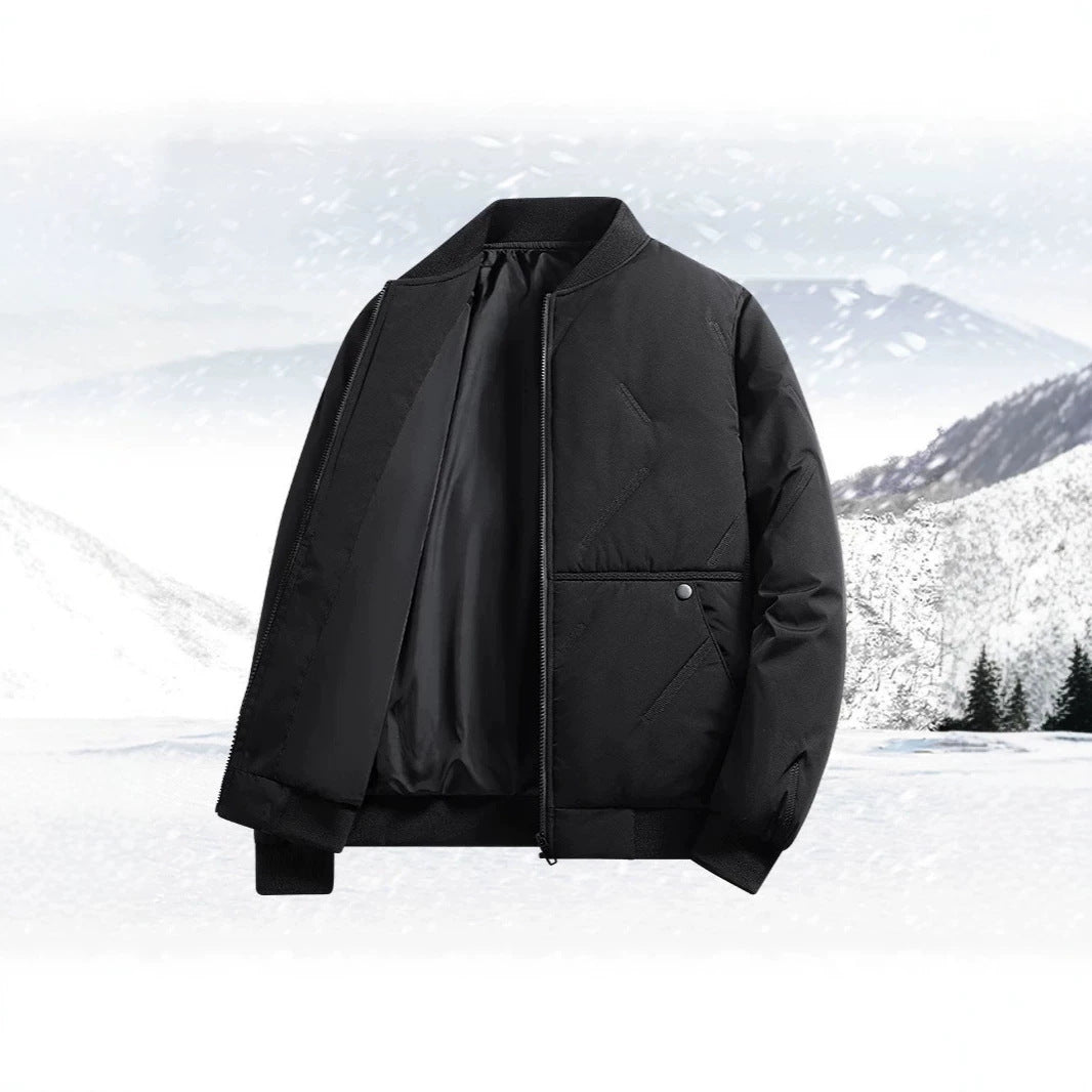 Herren Gepolsterte Thermo-Bomberjacke mit Stehkragen, Reißverschluss & isolierender Wattierung Nord Taschen