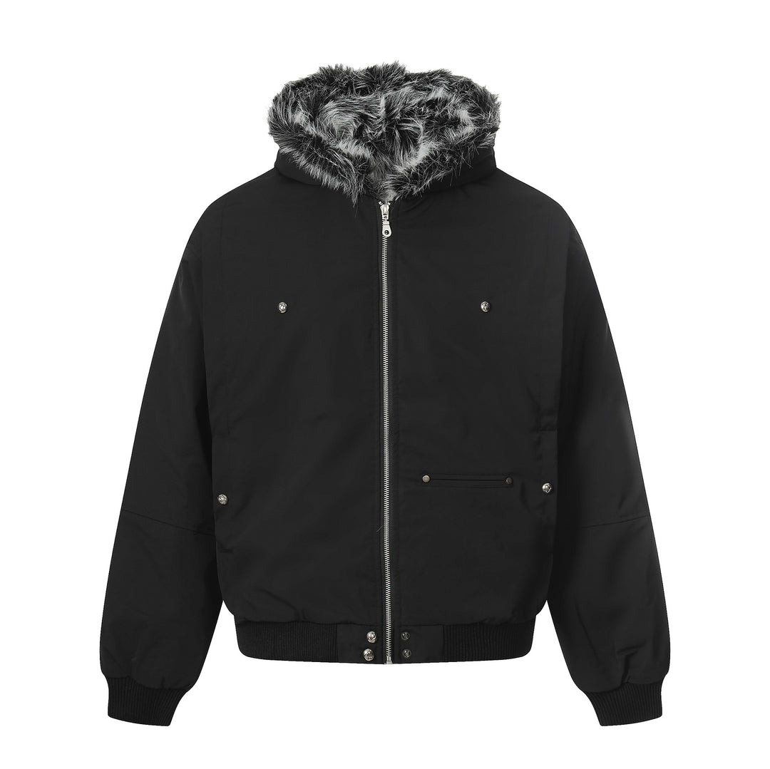 Herren Kurzboxy Bomberjacke im Aviator‑Look mit abnehmbarem Kunstfellkragen Nord Taschen