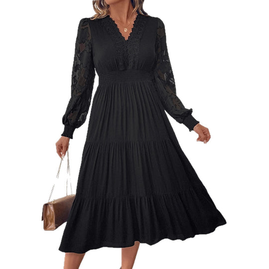 Damen Elegantes Maxikleid mit Spitzendetails Nord Taschen