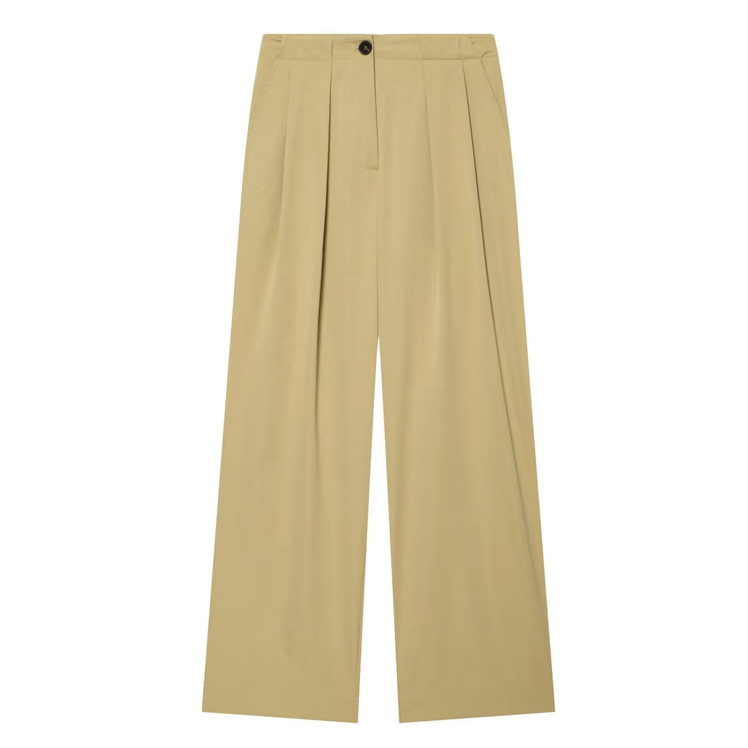 Damen Hochtaillierte Palazzo-Hose mit Bundfalten und seitlichen Eingrifftaschen Nord Taschen