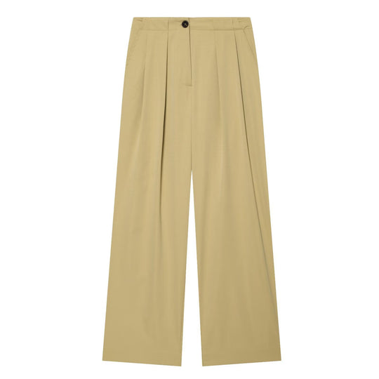Damen Hochtaillierte Palazzo-Hose mit Bundfalten und seitlichen Eingrifftaschen Nord Taschen