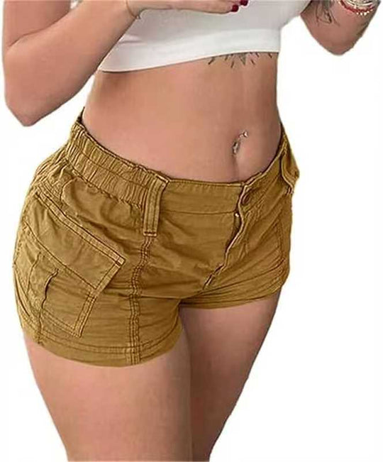Damen bequeme Cargo-Shorts mit elastischem Bund und praktischen Taschen