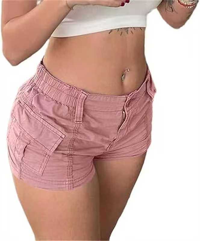Damen bequeme Cargo-Shorts mit elastischem Bund und praktischen Taschen