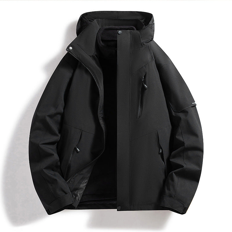 Damen Wasserdichte Outdoor-Jacke mit verstellbarer Kapuze Nord Taschen