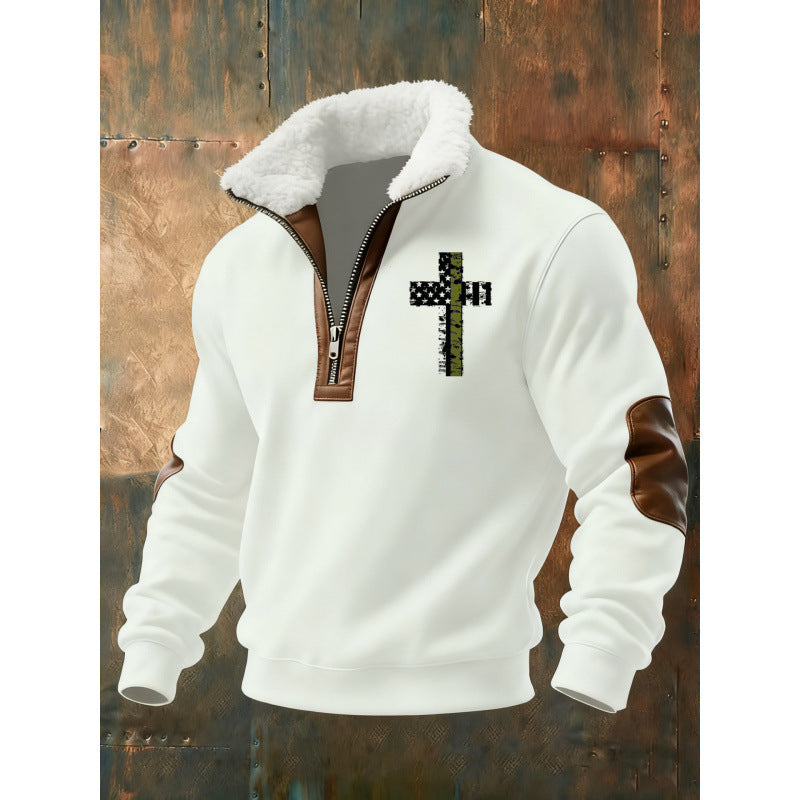 Herren Klassischer Kapuzenpullover mit Fleece-Detail Nord Taschen