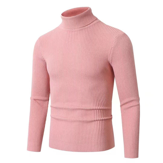 Herren Rippstrick Rollkragenpullover figurnaher elastischer Feinstrick Nord Taschen