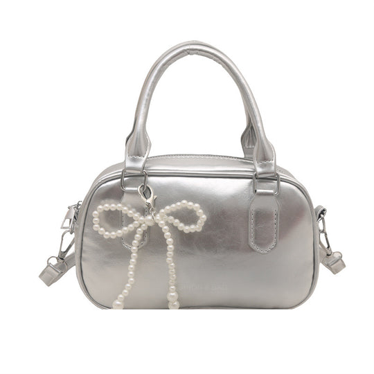Damen Handtasche mit eleganter Perlenverzierung und abnehmbarem Schultergurt Nord Taschen