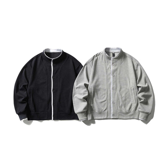 Unisex Kurz geschnittene Boxy‑Blousonjacke mit Waffelstruktur, Stehkragen und kontrastpaspel Nord Taschen