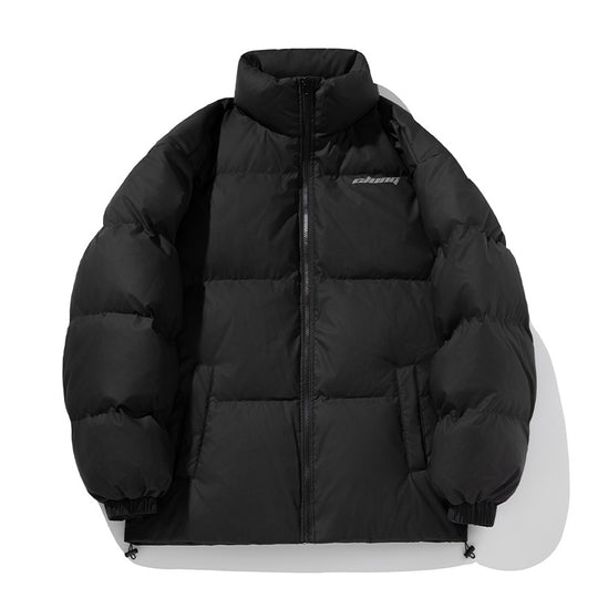 Unisex Kastig geschnittene gesteppte Daunenoptik-Jacke mit hohem Stehkragen und Kordelzugsaum Nord Taschen