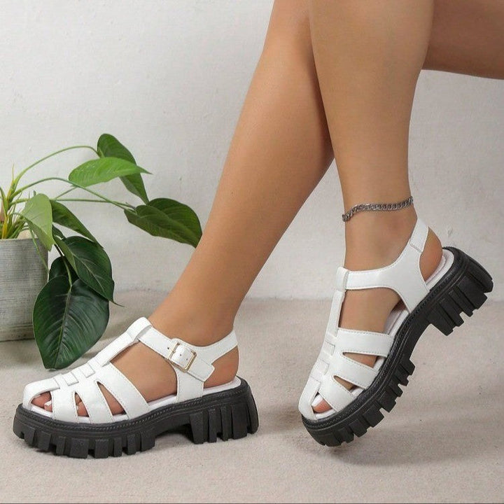 Damen Freizeit-Sandalen mit strukturiertem Obermaterial und rutschfester Sohle