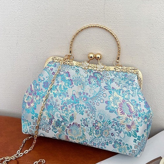 Damen Vintage-Tasche mit floralem Design und Kettenriemen Nord Taschen