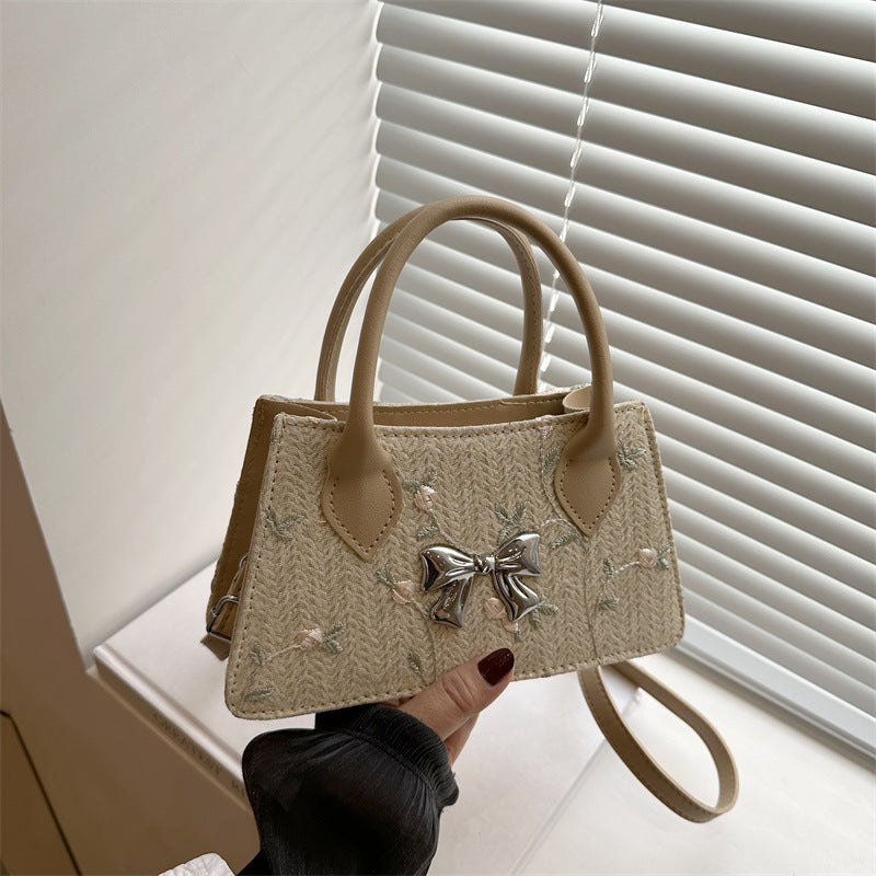 Damen Mini-Tasche mit floralem eingewebtem Design und stilvollem Schleifendetail Nord Taschen