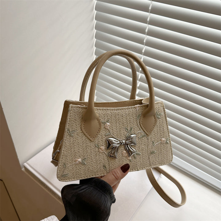 Damen Mini-Tasche mit floralem eingewebtem Design und stilvollem Schleifendetail Nord Taschen