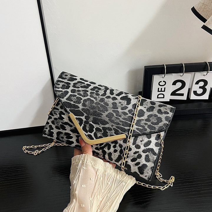 Damen elegante Clutch-Tasche mit trendigem Leoparden-Muster Nord Taschen