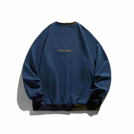 Herren Komfortabler Baumwoll-Sweatshirt mit Kontrastbündchen und Sticklogo Nord Taschen