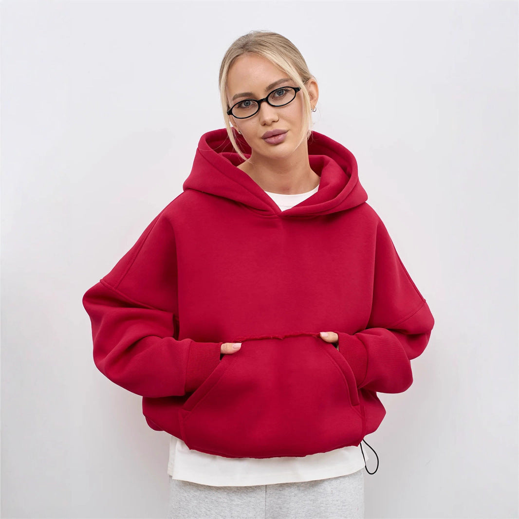 Damen lässiger Oversize-Hoodie mit Kängurutasche und weichem Innenfutter - Vittorelli