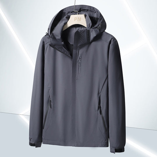 Herren Leichte Softshell-Funktionsjacke mit atmungsaktivem Meshfutter und verstellbarer Kapuze Nord Taschen
