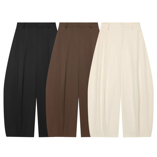 Damen Culotte-Hose mit hoher Taille, markanten Mittelfalten und kastiger Silhouette Nord Taschen