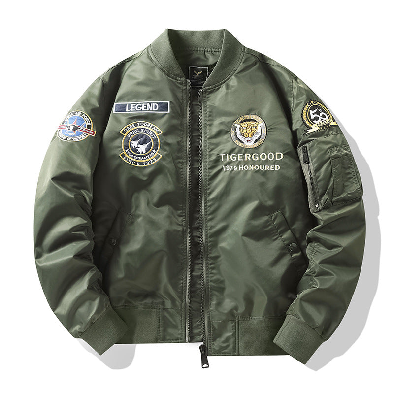 Herren Sportliche Bomberjacke mit vielen detaillierten Patches Nord Taschen