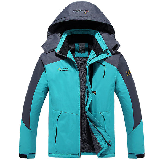 Herren Wasserdichte gefütterte Outdoor-Skijacke mit abnehmbarer Kapuze und Thermofutter Nord Taschen