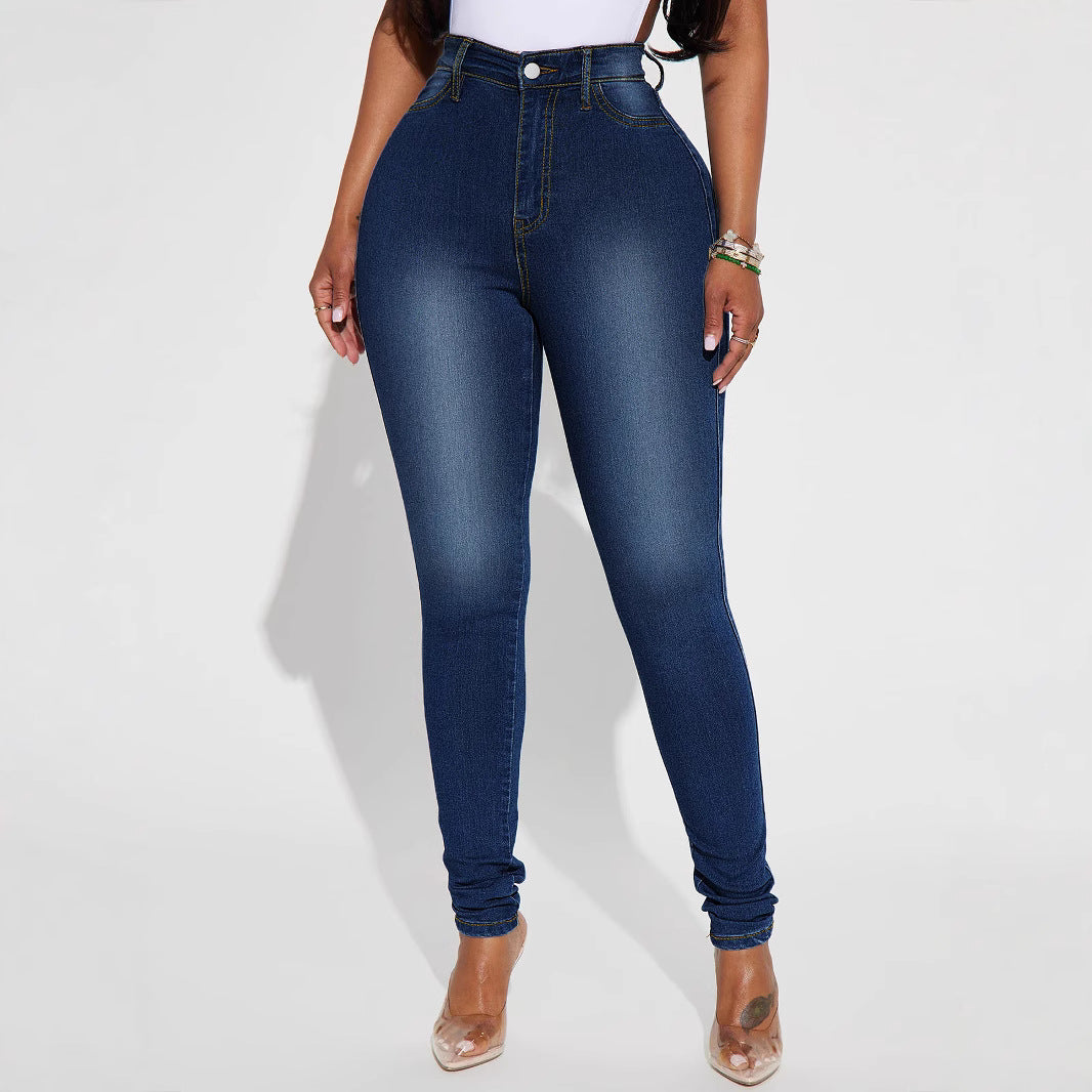 Damen High-Waist Skinny-Jeans mit formendem Stretch und schmalem Bein Nord Taschen