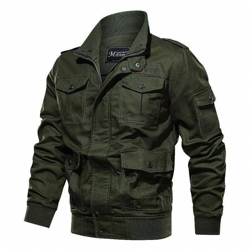 Herren Utility-Feldjacke mit Schulterklappen, mehreren Taschen und Rippbündchen Nord Taschen