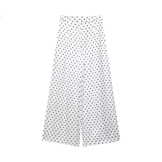 Damen Satinbluse mit übergroßem spitzen Hemdkragen, Faltenpartie und Pünktchen-Print Nord Taschen