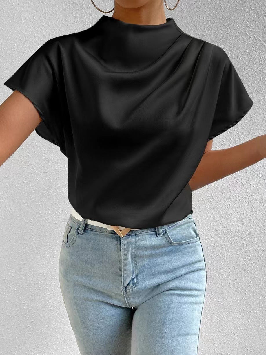 Damen ierte Bluse mit elegantem Stehkragen