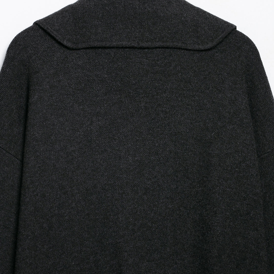 Damen Kurz geschnittener offener Wollmix-Cardigan mit großem Schalkragen und kastiger Cropped‑Silhouette Nord Taschen