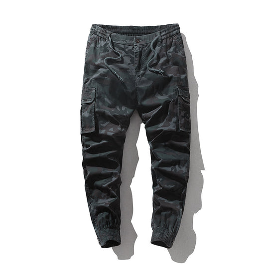 Herren Cargohhose im Joggerstil mit Camouflage‑Print, Elastischem Bund und Bündchen Nord Taschen