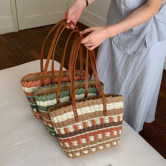 Damen geflochtene Handtasche aus nachhaltigem Naturmaterial Nord Taschen
