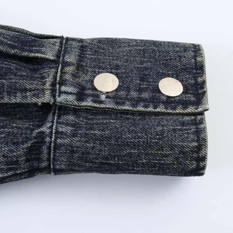 Damen oversized Cropped-Jeansjacke mit weitem Kragen Nord Taschen