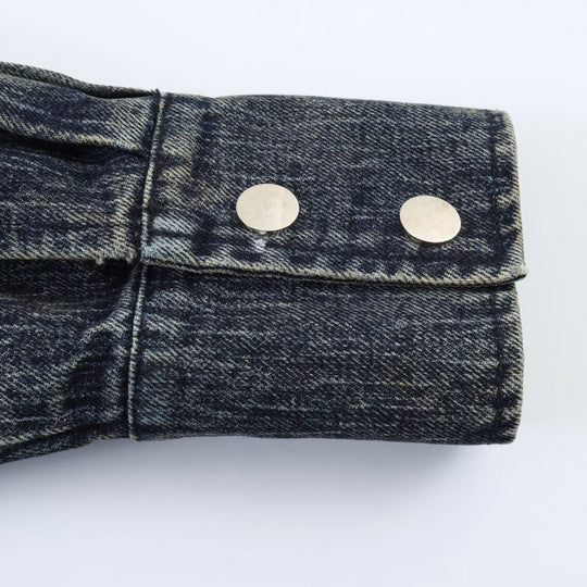 Damen oversized Cropped-Jeansjacke mit weitem Kragen Nord Taschen