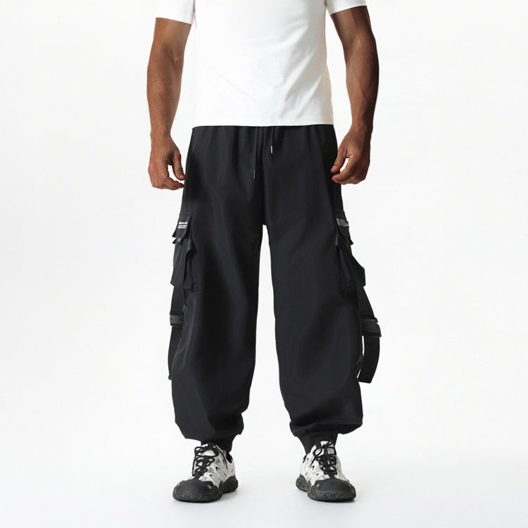 Herren Utility-Cargo-Jogginghose mit Tunnelzug, Beinschnallen & Mehrfachtaschen Nord Taschen