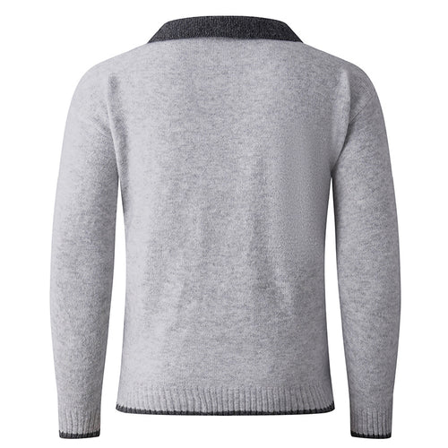 Herren Feiner V-Ausschnitt-Pullover mit Hemdkragen‑Optik und gerippten Bündchen Nord Taschen