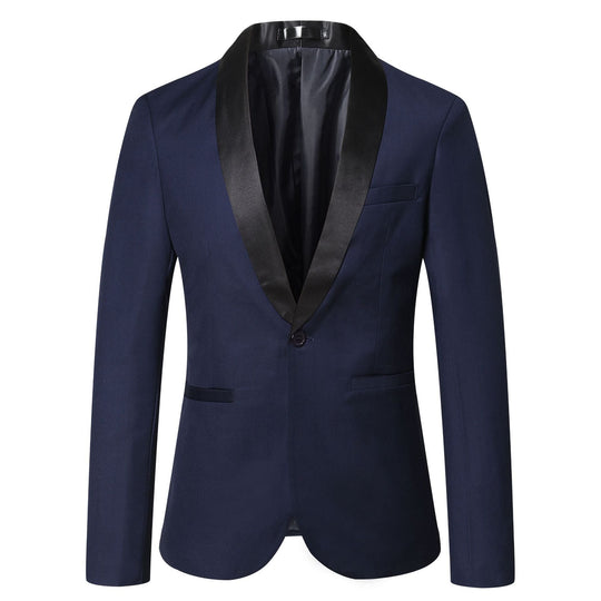 Herren eleganter Smoking-Blazer mit schickem Satinrevers