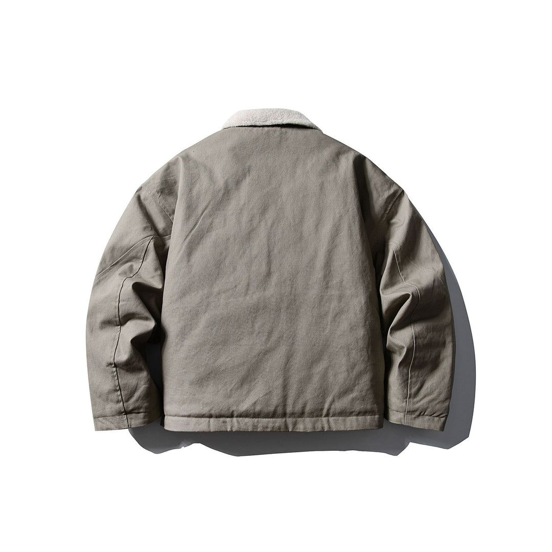 Unisex Kurzer Canvas-Fieldblouson mit Teddykragen und Zwei-Wege-Reißverschluss Nord Taschen