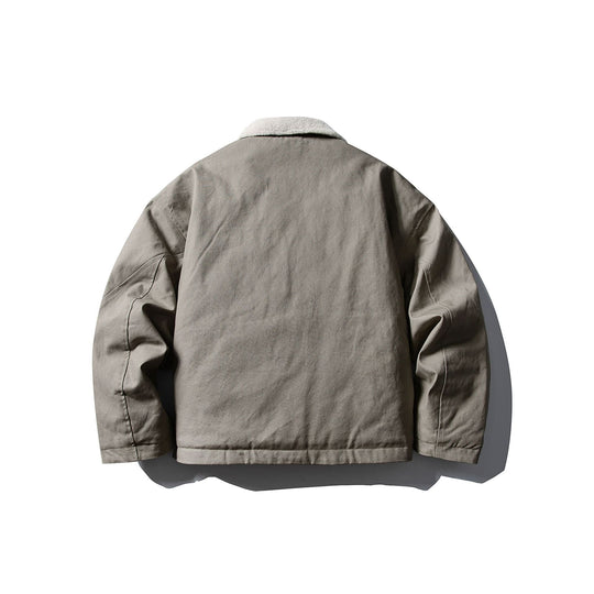 Unisex Kurzer Canvas-Fieldblouson mit Teddykragen und Zwei-Wege-Reißverschluss Nord Taschen
